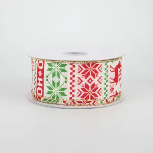 1.5" Holiday Sweater Ribbon: Red, Green, Gold (10 Yards)