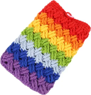 1Pc Hand Woven Shoulder Bag for Women Durable Phone Storage Bag Stylish Rainbow Patchwork Design for Daily Use and Gifting