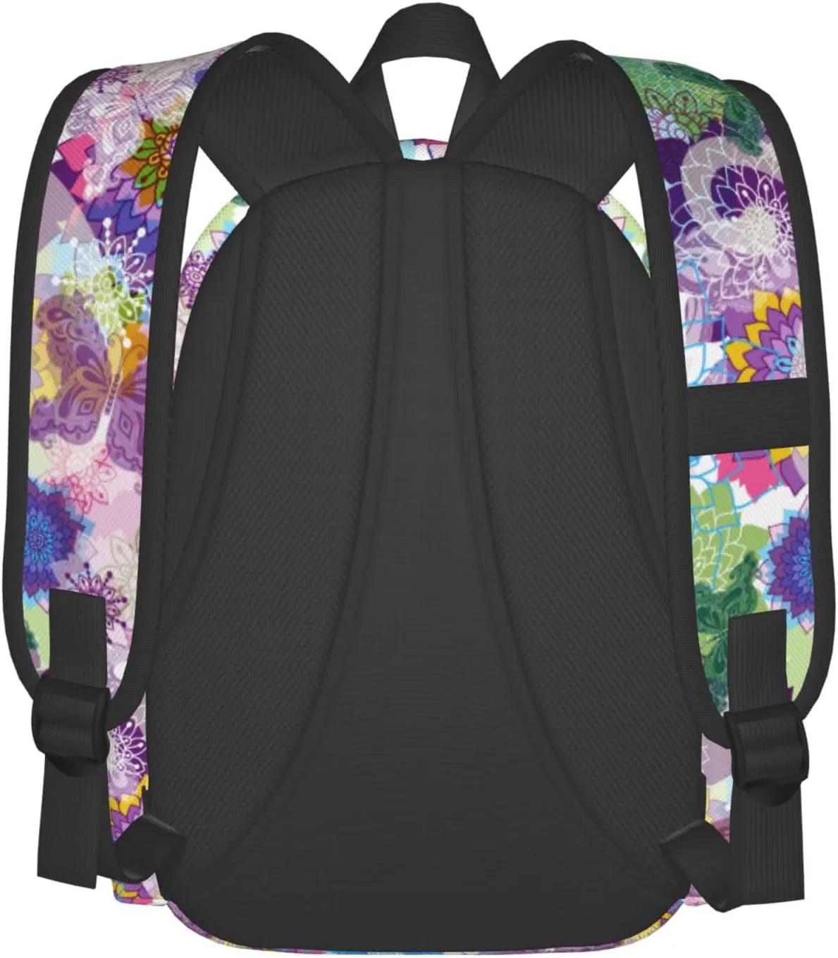60s 70s Hippie Flowers Peace Sign Love Symbol Laptop Commuter Backpack Shoulder Bag Casual Back Pack Daypack Bags With Side Pockets For Work Travel Daily Use