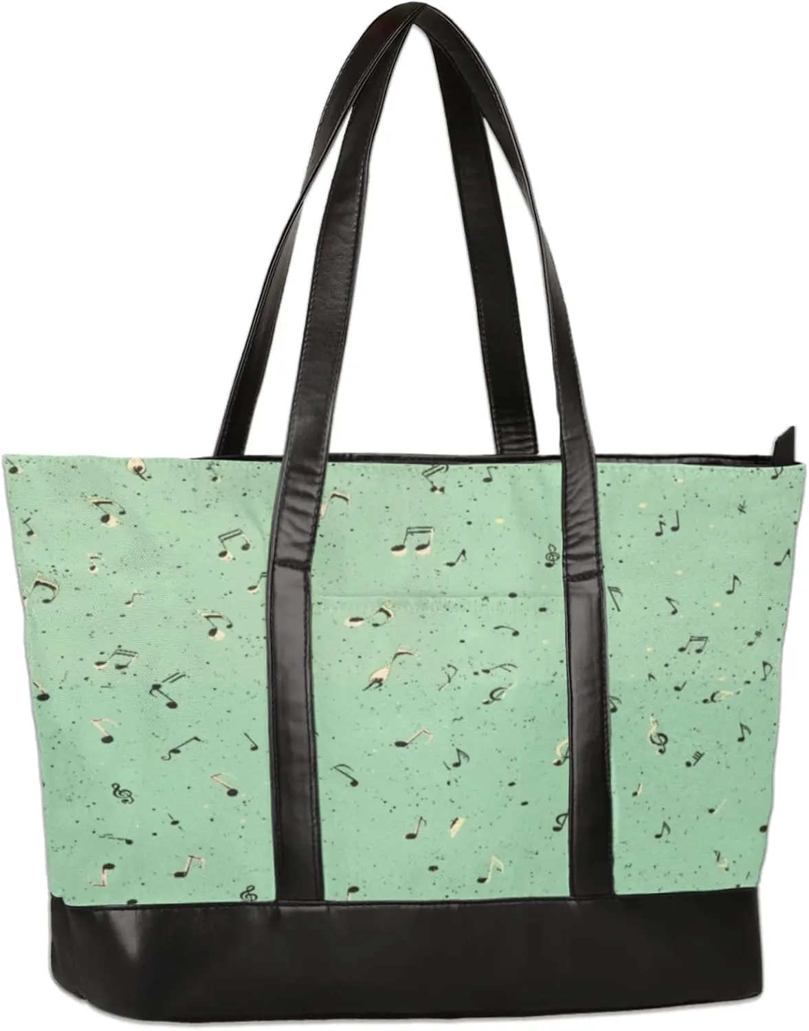 Abstract Musical Notes Laptop Tote Bag for Women Lightweight Work Purse with Multiple Compartments Fits 13-15.6 Inch Laptop Tablet Shoulder Bag for Office Travel Daily Use