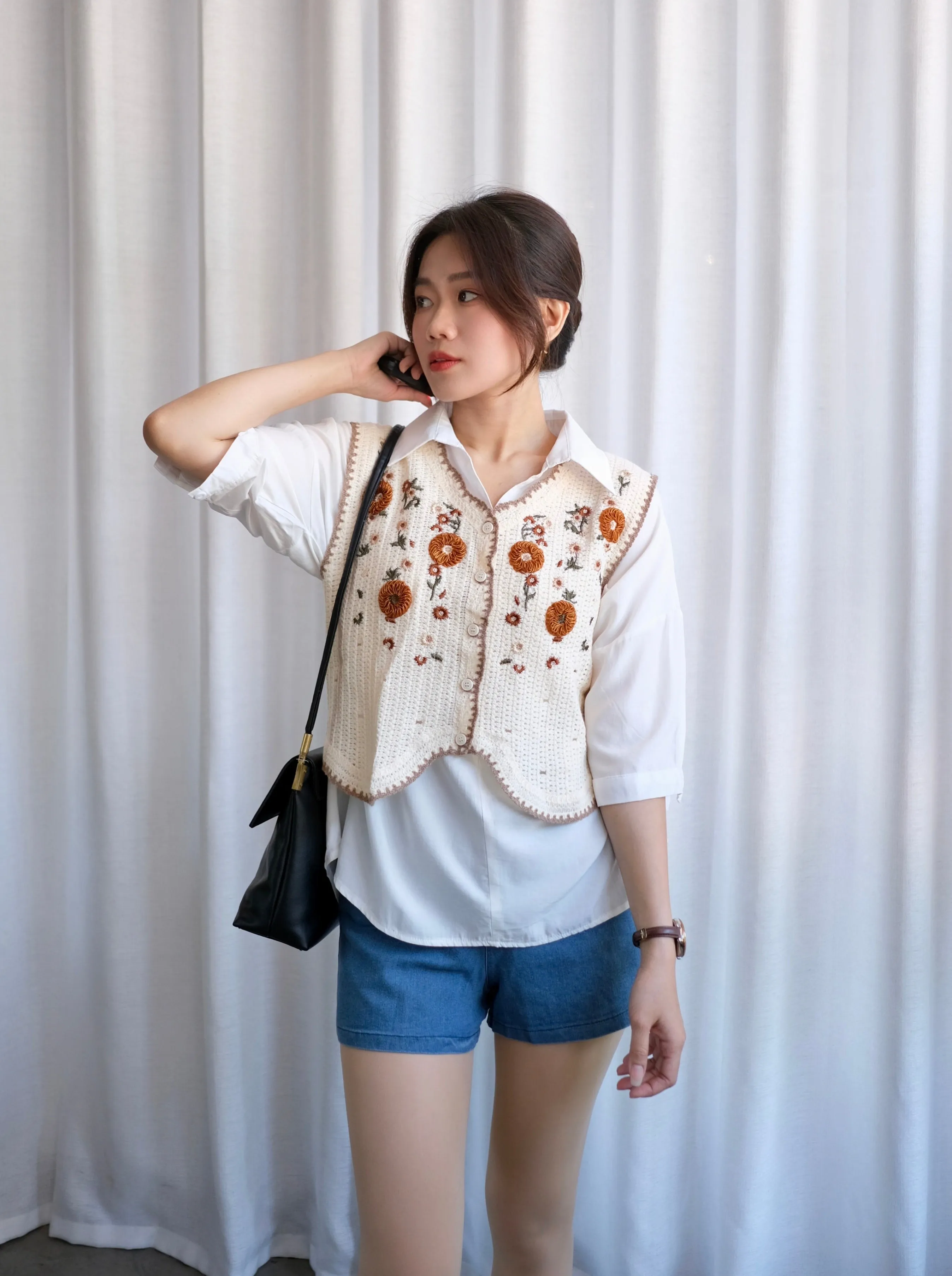 ACEWIN Crochet Floral Vest (Free Size) 200705