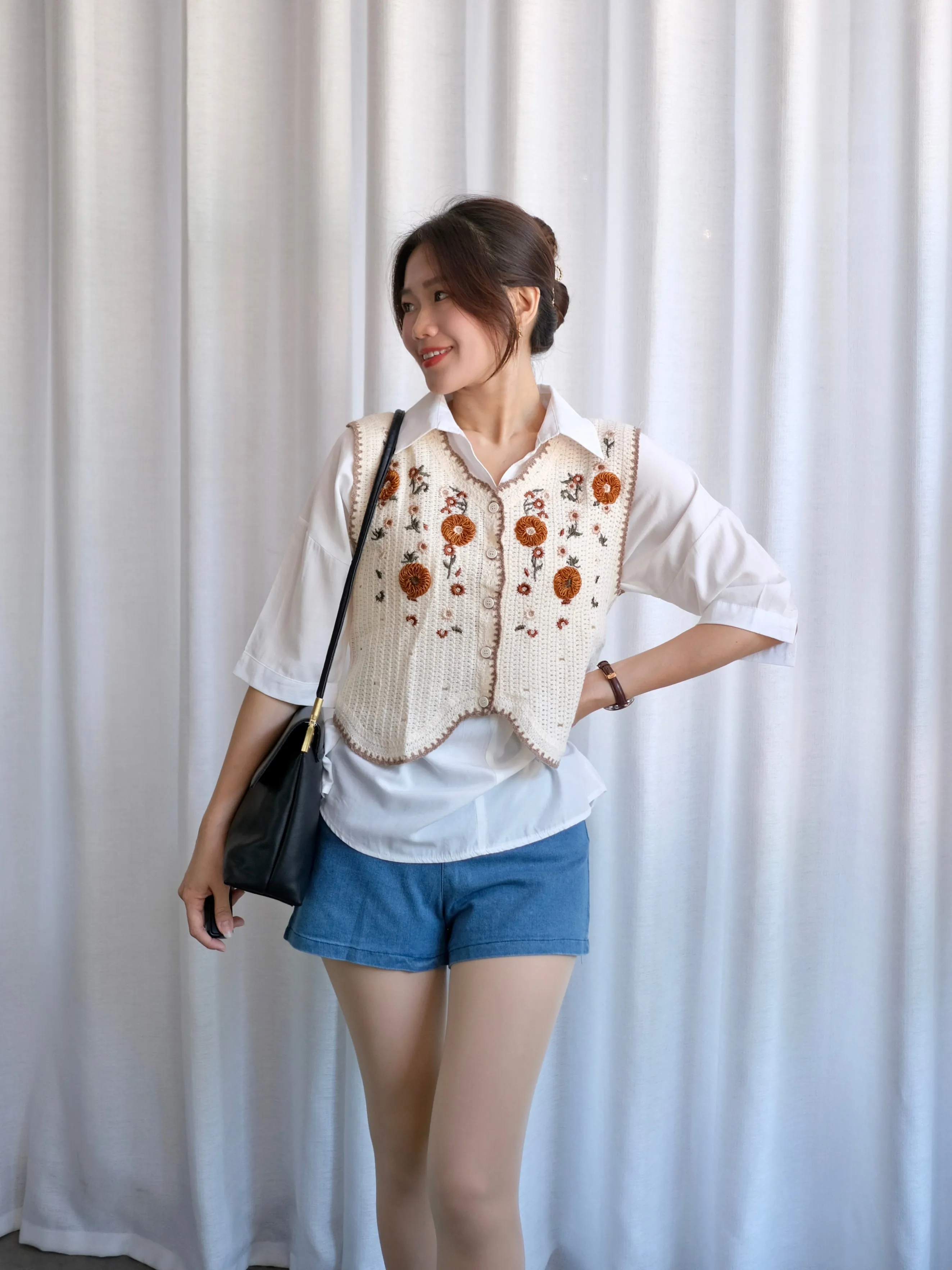ACEWIN Crochet Floral Vest (Free Size) 200705