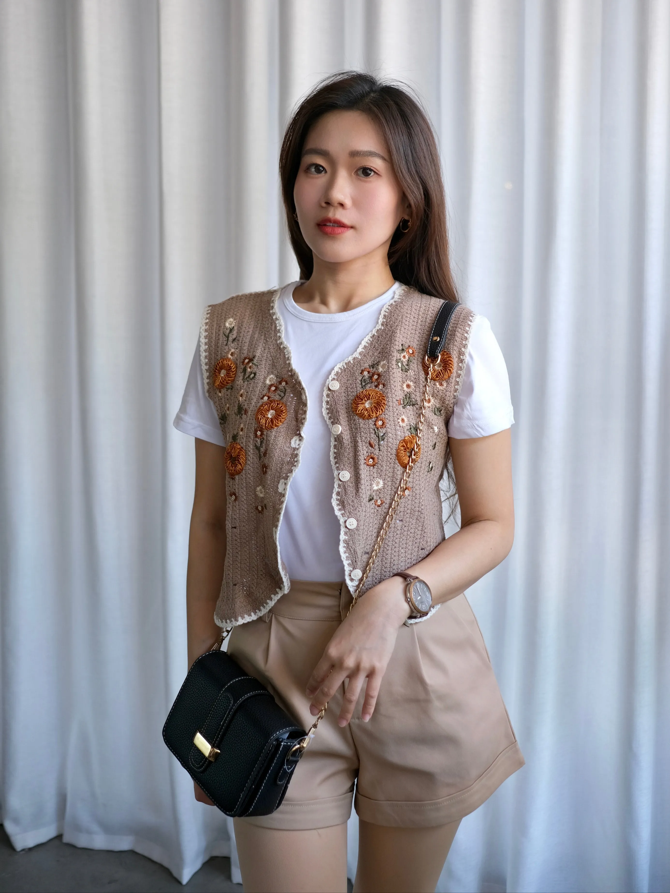 ACEWIN Crochet Floral Vest (Free Size) 200705