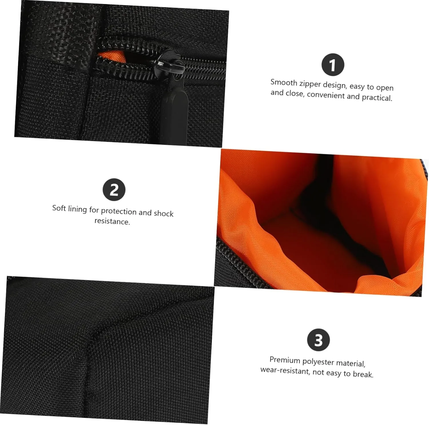 Angoily Padded Camera Lens Bag with Zipper Shockproof Protection Pouch for DSLR and Mirrorless Lenses Portable and Lightweight Storage for Travel and Daily Use