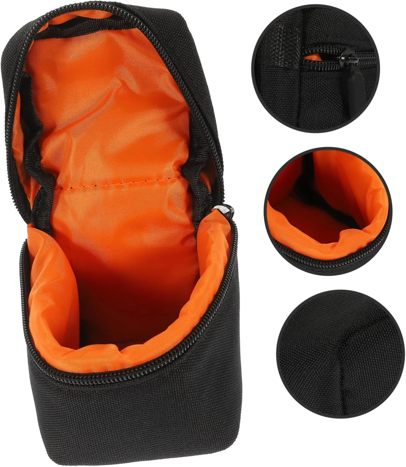 Angoily Padded Camera Lens Bag with Zipper Shockproof Protection Pouch for DSLR and Mirrorless Lenses Portable and Lightweight Storage for Travel and Daily Use