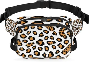 Animal Leopard Print Crossbody Bags for Women Trendy Waterproof Fanny Pack with Adjustable Strap Fanny Pack for Travel Shopping Running and Daily Use