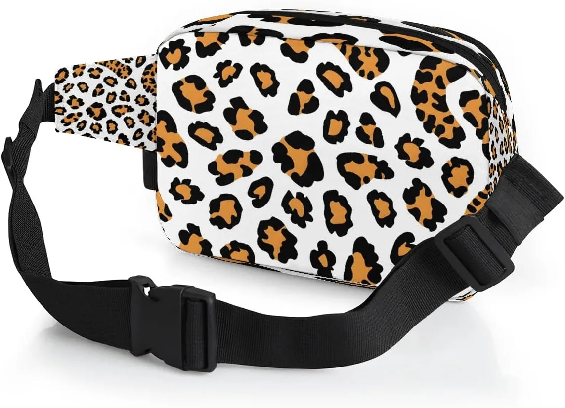 Animal Leopard Print Crossbody Bags for Women Trendy Waterproof Fanny Pack with Adjustable Strap Fanny Pack for Travel Shopping Running and Daily Use