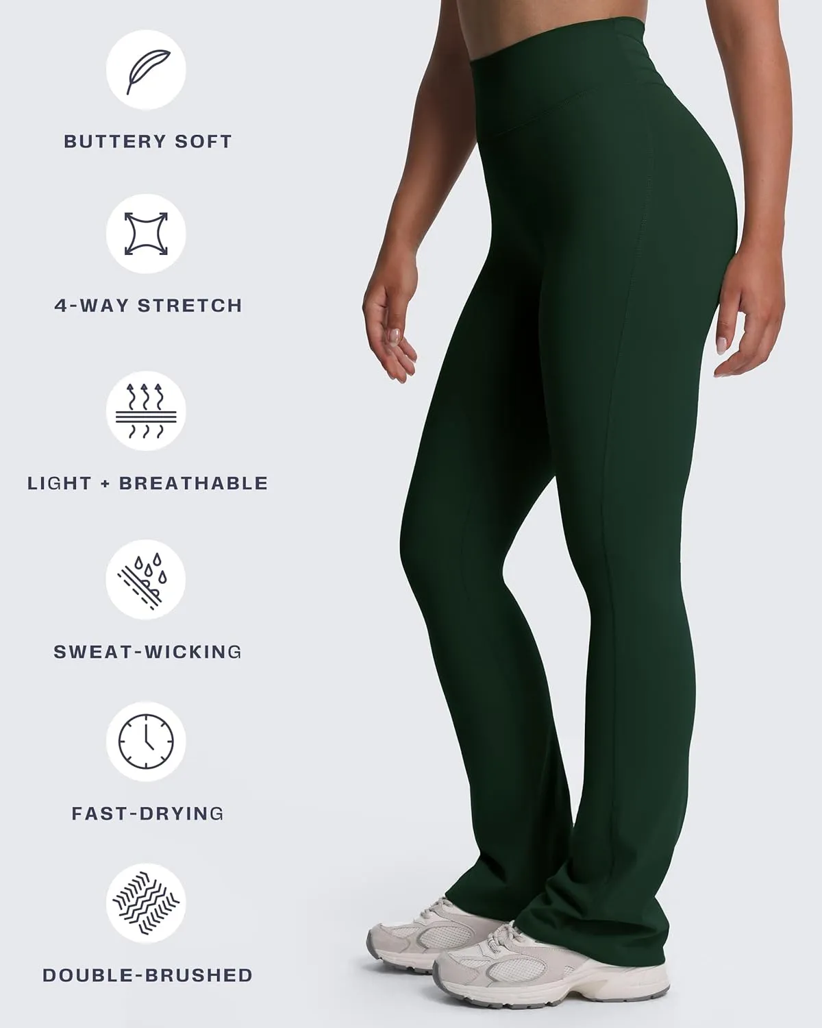 Aoxjox Flare Leggings for Women Trinity Tummy Control High Waisted Wide Leg Yoga Pants 29"/31"/33"