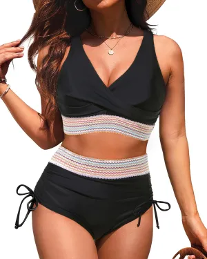 Aqua Eve Womens High Waisted Bikini Set - Tummy Control 2 Piece Swimsuit Full Coverage 2025 Bathing Suit