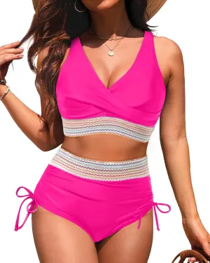 Aqua Eve Womens High Waisted Bikini Set - Tummy Control 2 Piece Swimsuit Full Coverage 2025 Bathing Suit