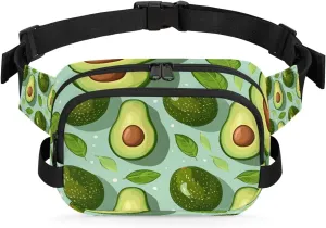 Avocado Leaf Crossbody Bags for Women Trendy Waterproof Fanny Pack with Adjustable Strap Fanny Pack for Travel Shopping Running and Daily Use