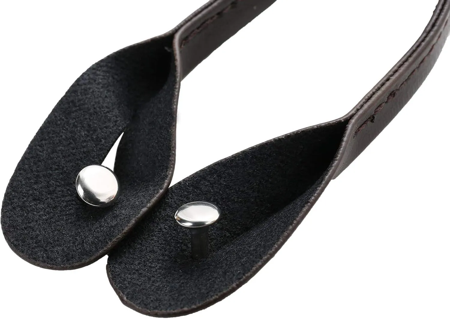 AWAYTR Mens Brown Button End Suspenders - Adjustable Elastic Y Shape Tuxedo Suspender