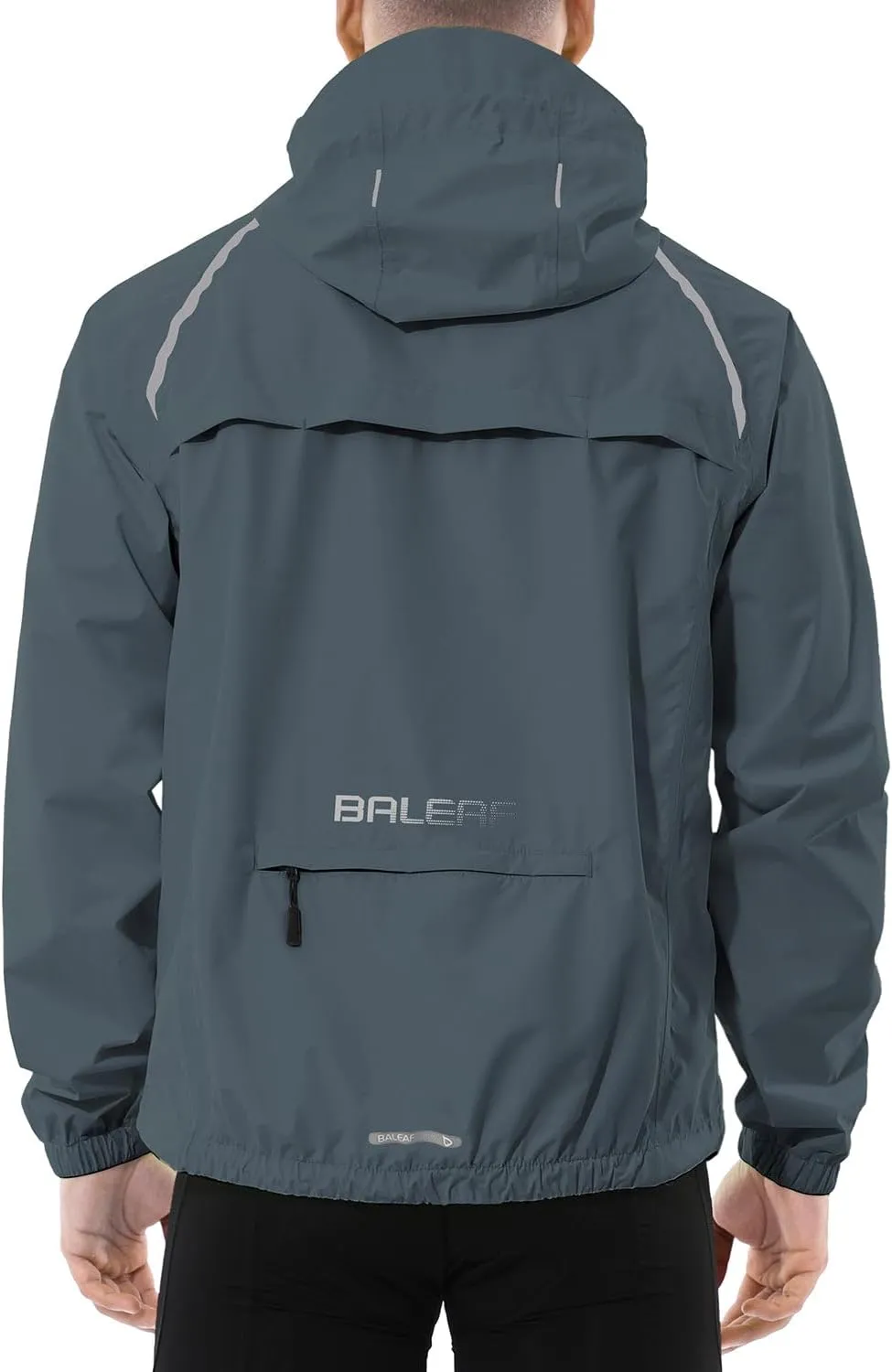 baleaf Men's Rain Jacket Waterproof Windbreaker Running Cycling Golf Hiking Gear Hood Lightweight Reflective Packable