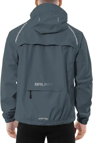 baleaf Men's Rain Jacket Waterproof Windbreaker Running Cycling Golf Hiking Gear Hood Lightweight Reflective Packable