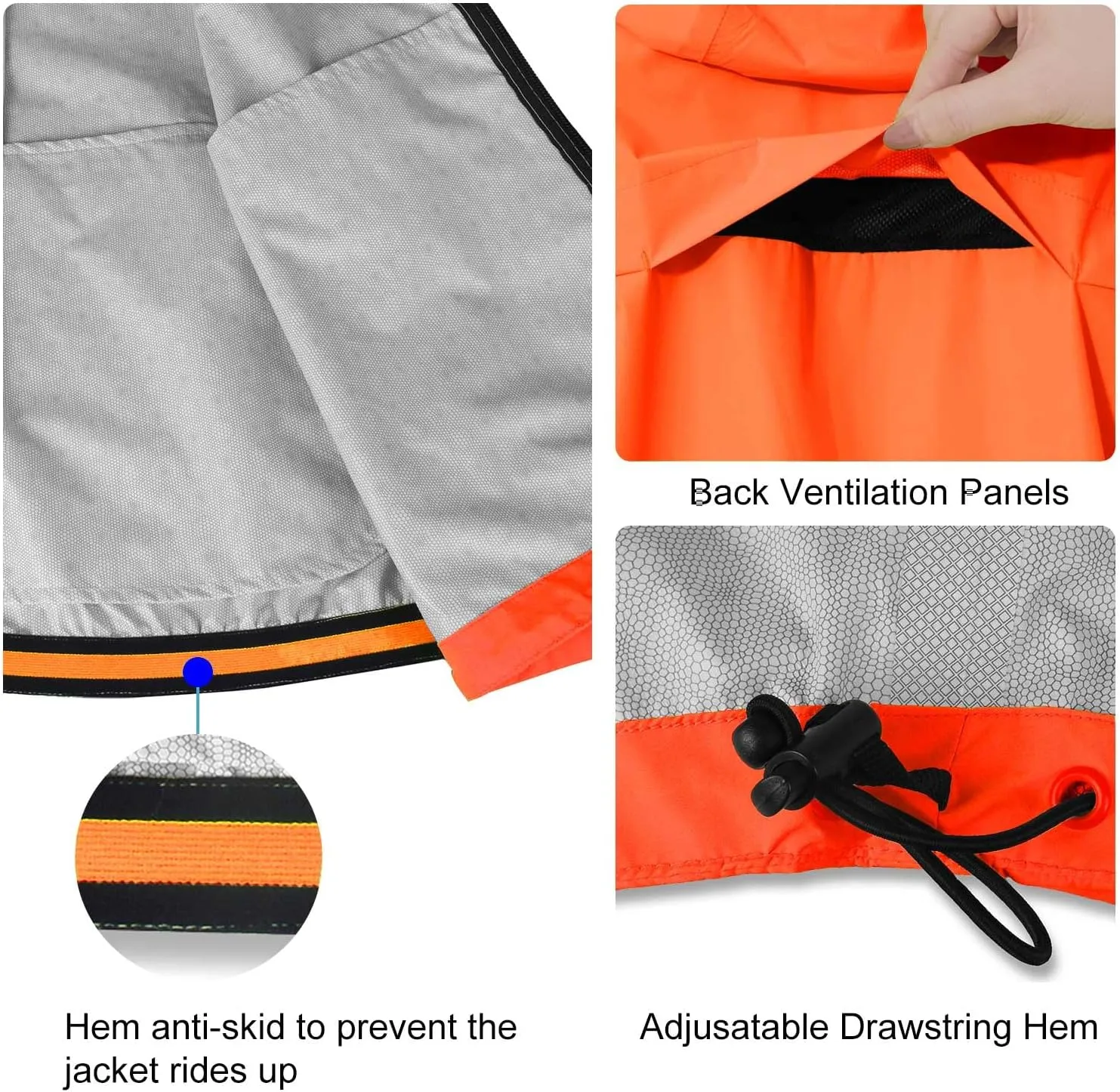 baleaf Men's Rain Jacket Waterproof Windbreaker Running Cycling Golf Hiking Gear Hood Lightweight Reflective Packable