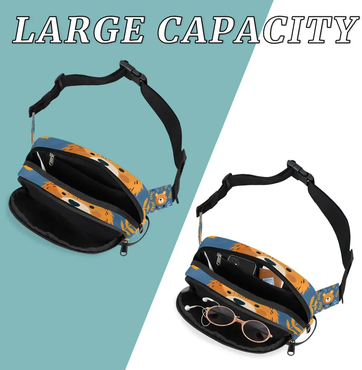 Bear Leaf Crossbody Bags for Women Trendy Waterproof Fanny Pack with Adjustable Strap Fanny Pack for Travel Shopping Running and Daily Use