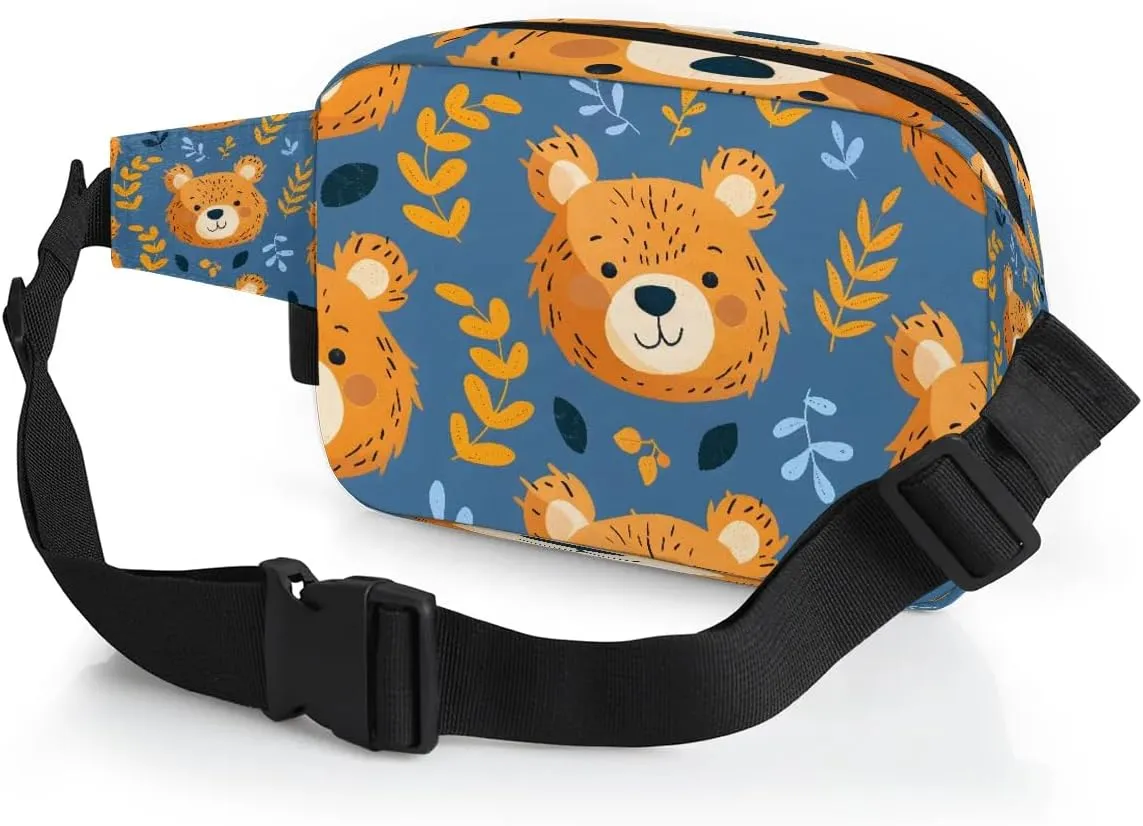 Bear Leaf Crossbody Bags for Women Trendy Waterproof Fanny Pack with Adjustable Strap Fanny Pack for Travel Shopping Running and Daily Use
