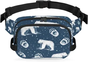 Bear Paw Print Crossbody Bags for Women Trendy Waterproof Fanny Pack with Adjustable Strap Fanny Pack for Travel Shopping Running and Daily Use