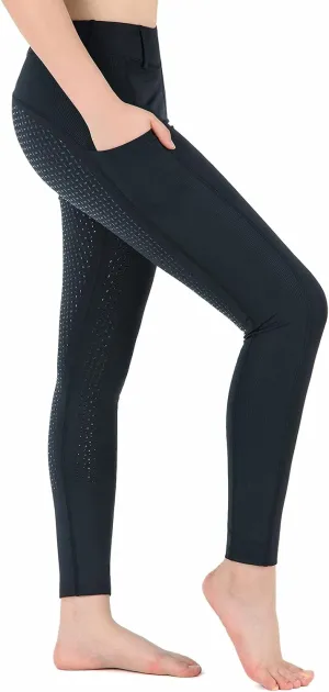 beroy Horse Riding -Pants Women Equestrian-Breeches - Ladies Training Horseback Riding Tights Full Seat Silicone Pockets