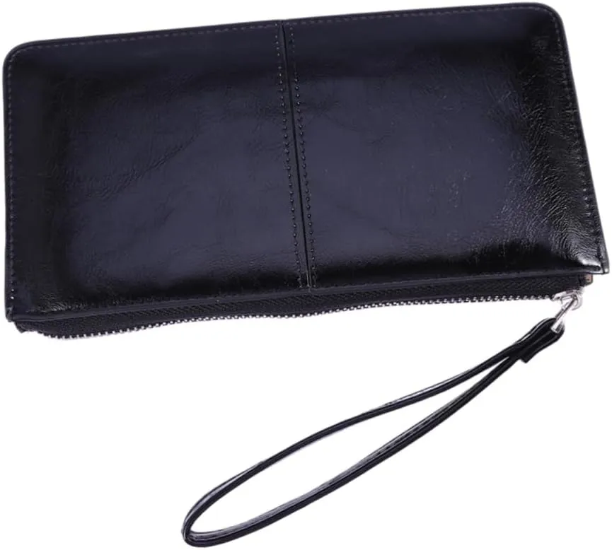 BESPORTBLE Women Wallet Zipper Buckle Clutch Purse High Capacity Mobile Handbag Holder Black Secure Zipper Closure Stylish Envelope Design for Daily Use