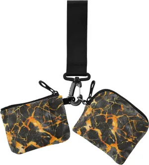 Black Gold Marble Dual Wristlet Wallets for Women Small Portable ID Card Holders Protector with Wristlet Strap for Daily Use 2 Packs