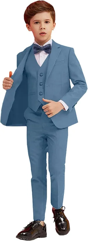 Boy Suits 5 Piece Slim Fit Suit for Kids Toddler Formal Set Wedding Ring Bearer Outfit