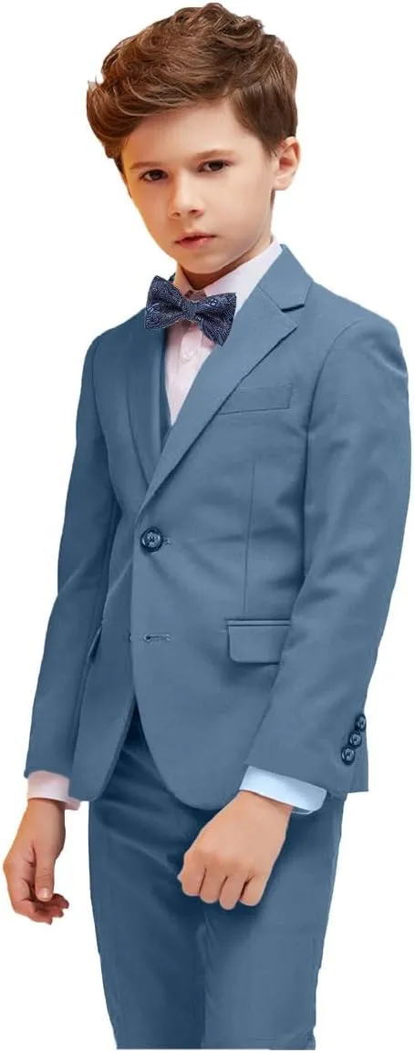 Boy Suits 5 Piece Slim Fit Suit for Kids Toddler Formal Set Wedding Ring Bearer Outfit