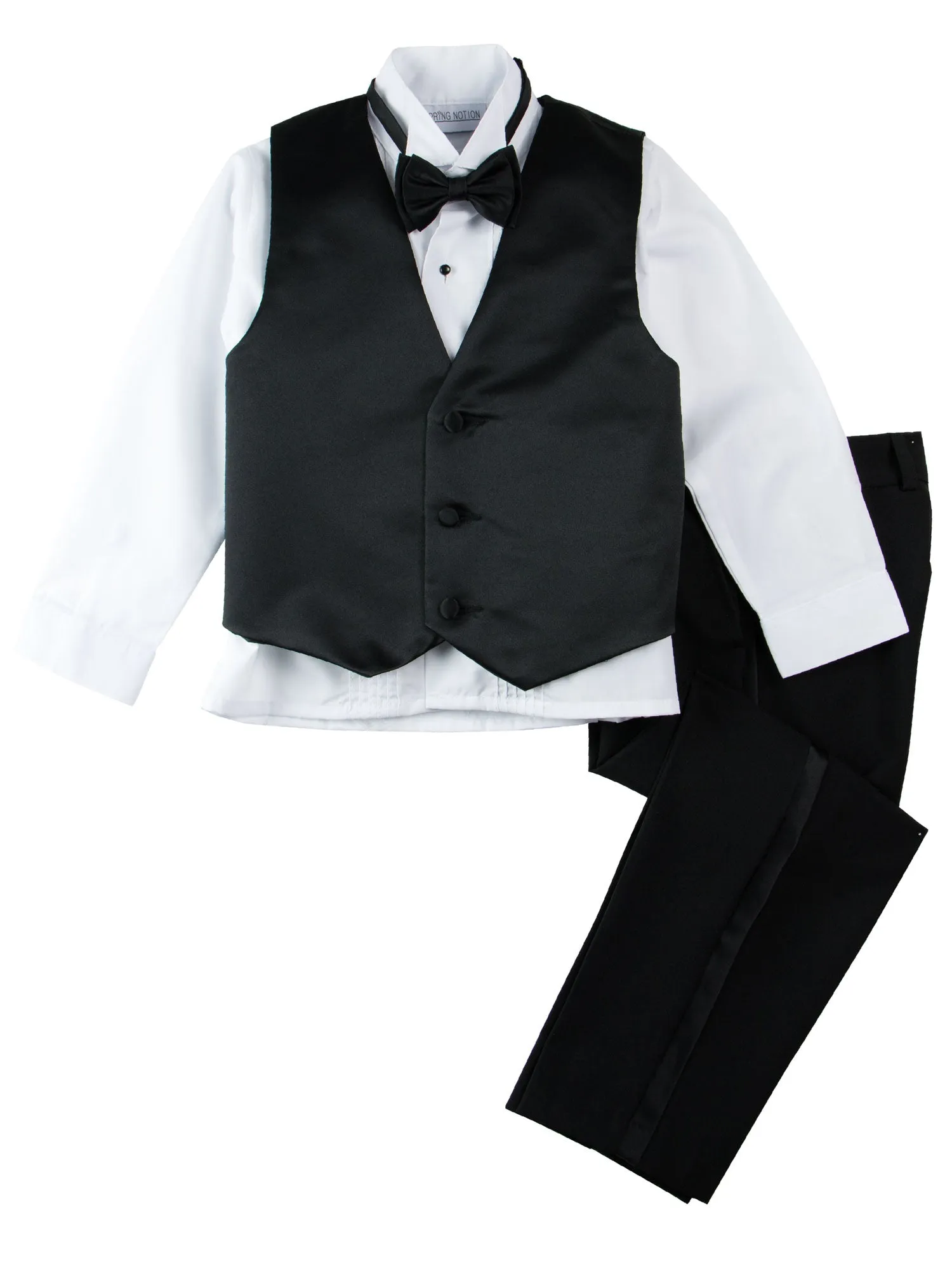Boys' Black Modern Fit Tuxedo Set without Tail