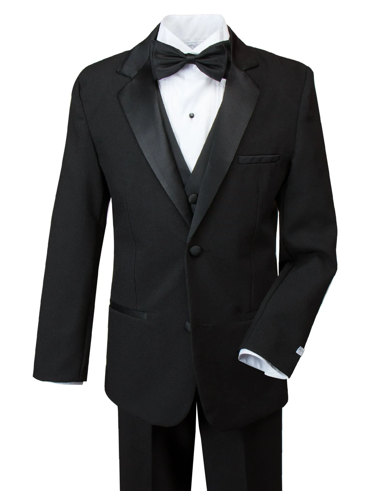 Boys' Black Modern Fit Tuxedo Set without Tail