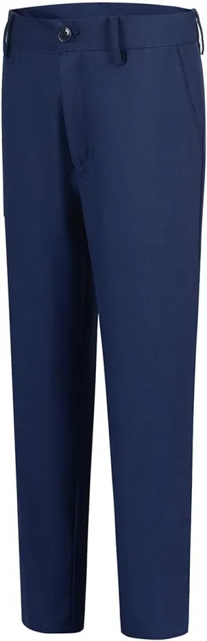 Boys' Flat Front Dress Pants Adjustable Waist School Uniforms Pants