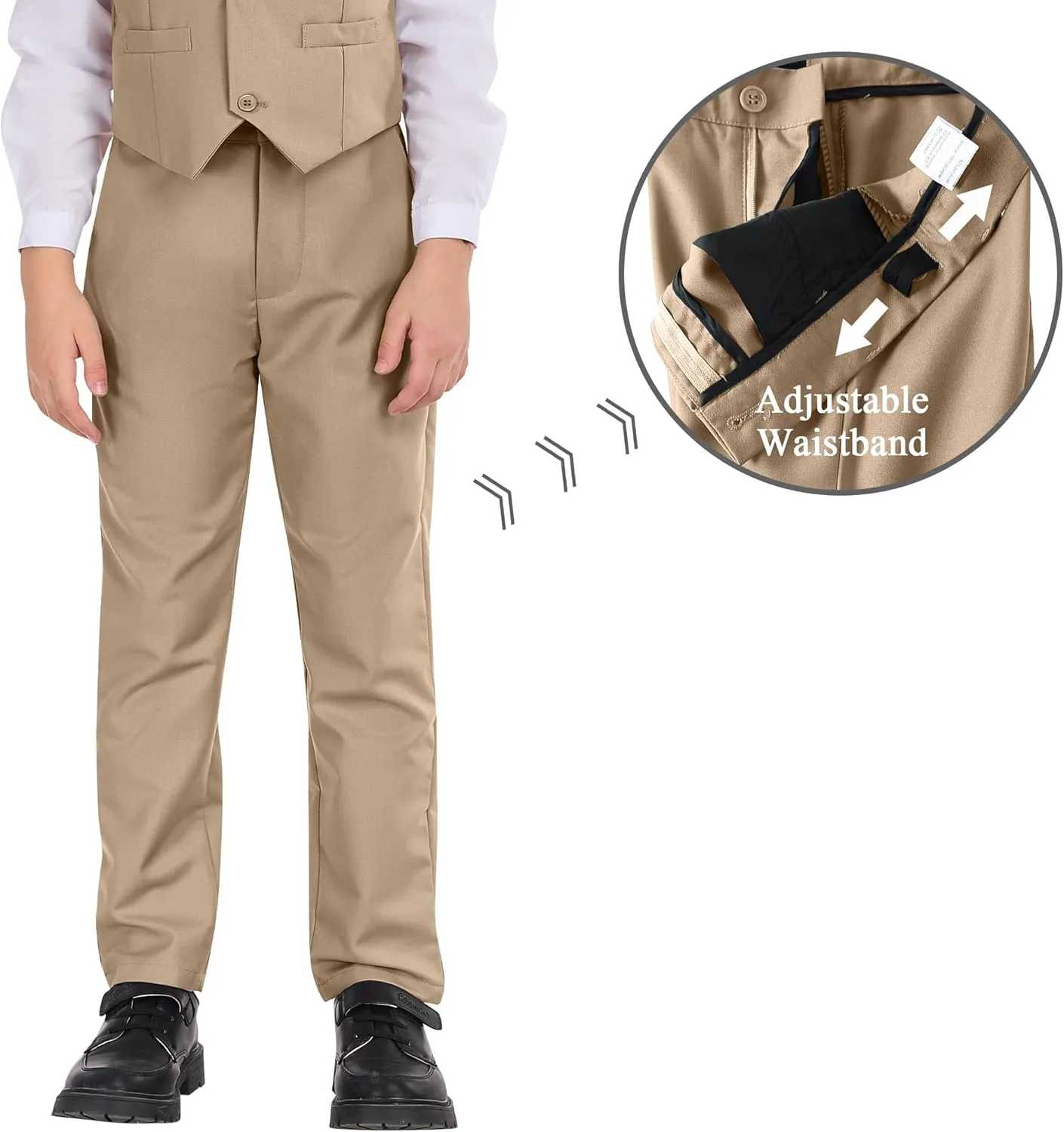 Boys Formal Suit Set Kids 5 Piece Suit Jacket Pants Set with Dress Shirt and Tie Prom Wedding Tuxedo Suits