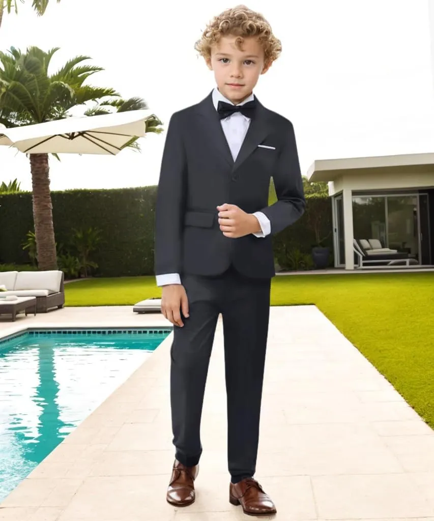 Boys Suit Set Formal Dress Shirt with Bowtie Vest Pants Toddler Boy Tuxedo Suits