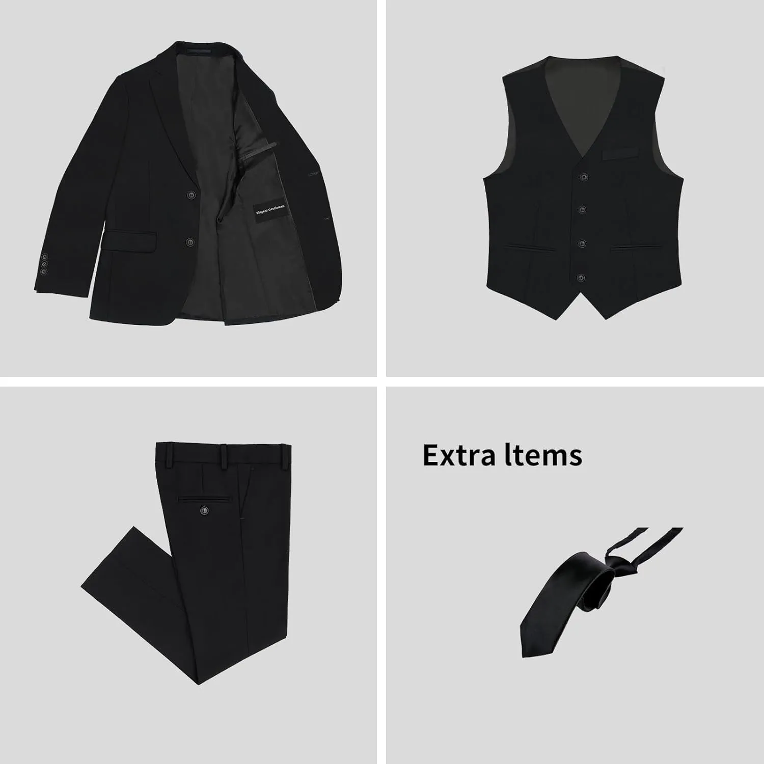 Boys Suit Teenager Suits Set for Boys, Kids Slim Fit Formal Wear Tuxedo, Ring Bearer Outfit for Wedding