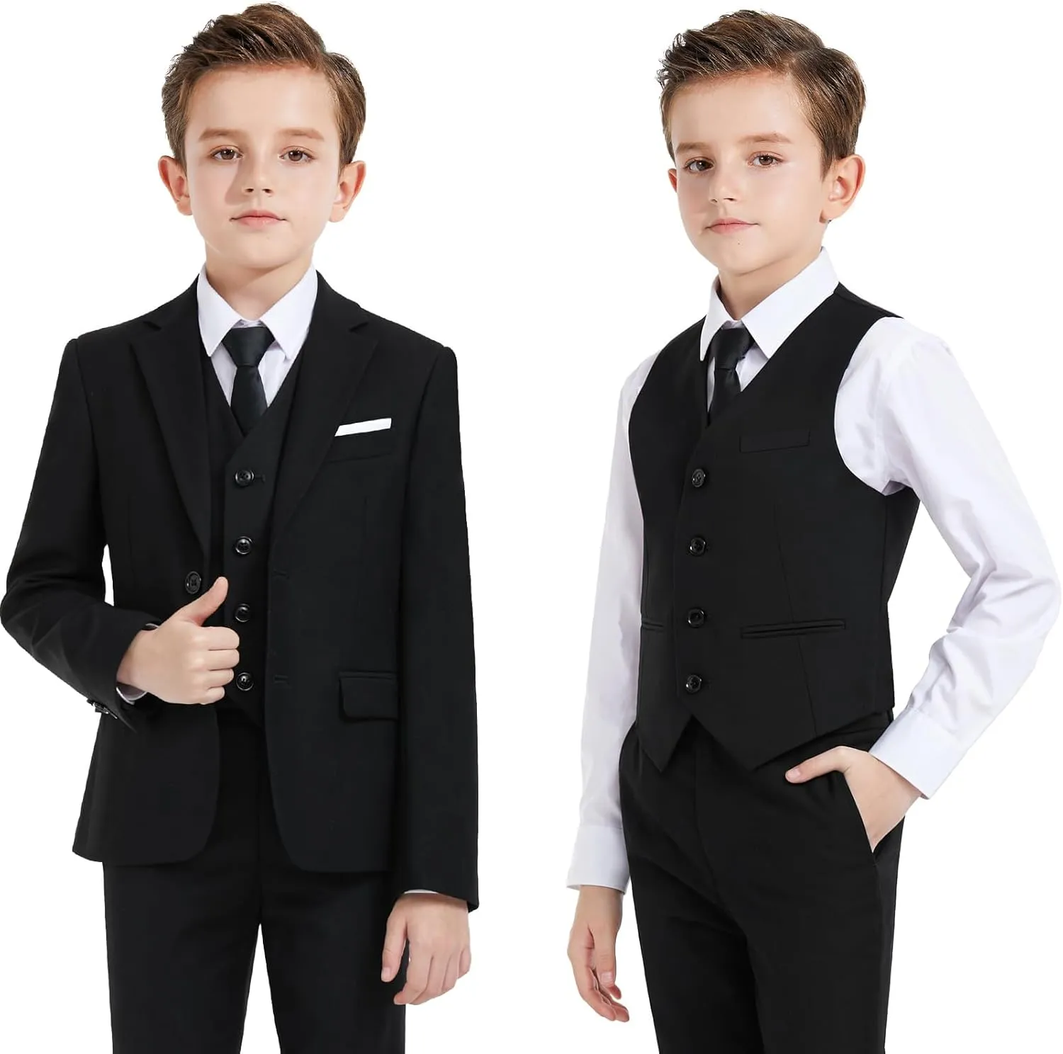 Boys Suit Teenager Suits Set for Boys, Kids Slim Fit Formal Wear Tuxedo, Ring Bearer Outfit for Wedding