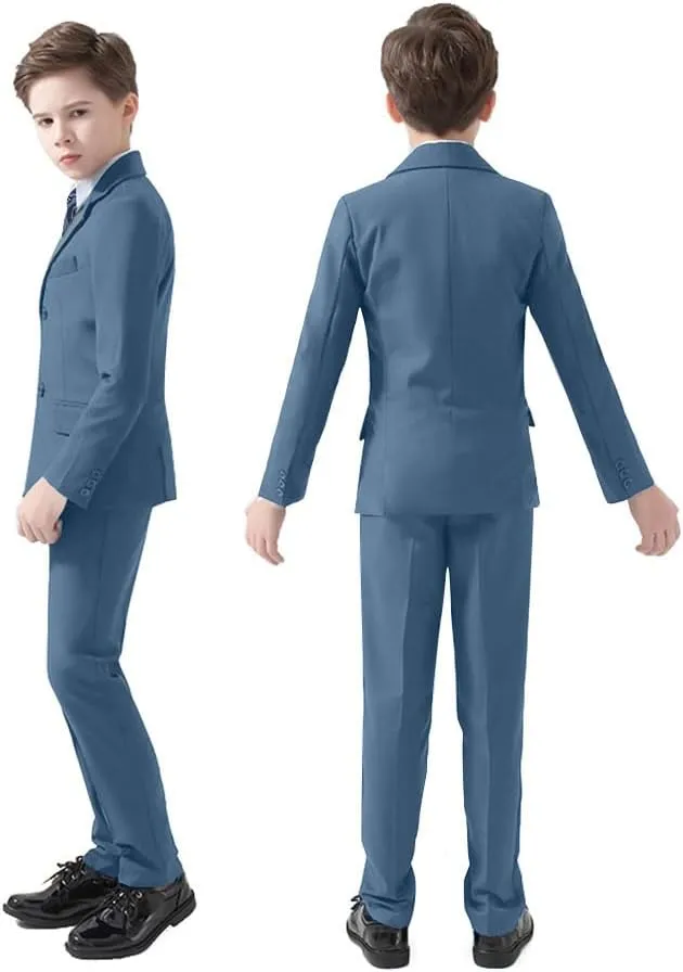 Boys Suits 5 Piece Slim Fit Suit for Kids Formal Ring Bearer Suits