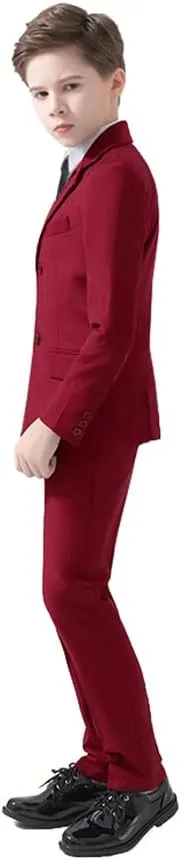 Boys Suits 5 Piece Slim Fit Suit for Kids Formal Ring Bearer Suits