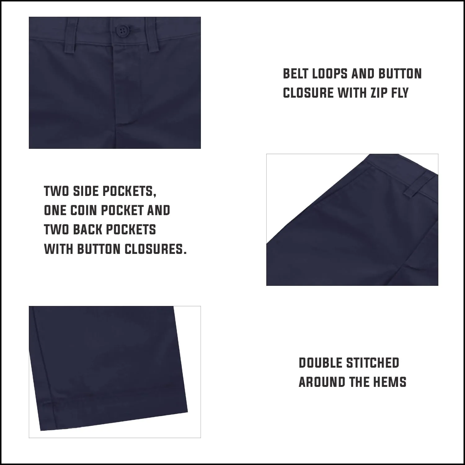 Boy's Super Stretch Slim Fit School Uniform Chino Pants
