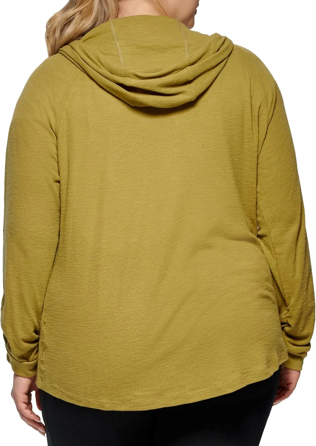 Calvin Klein Performance Women's Plus Size Ruched Long Sleeve Zip Front Hoodie