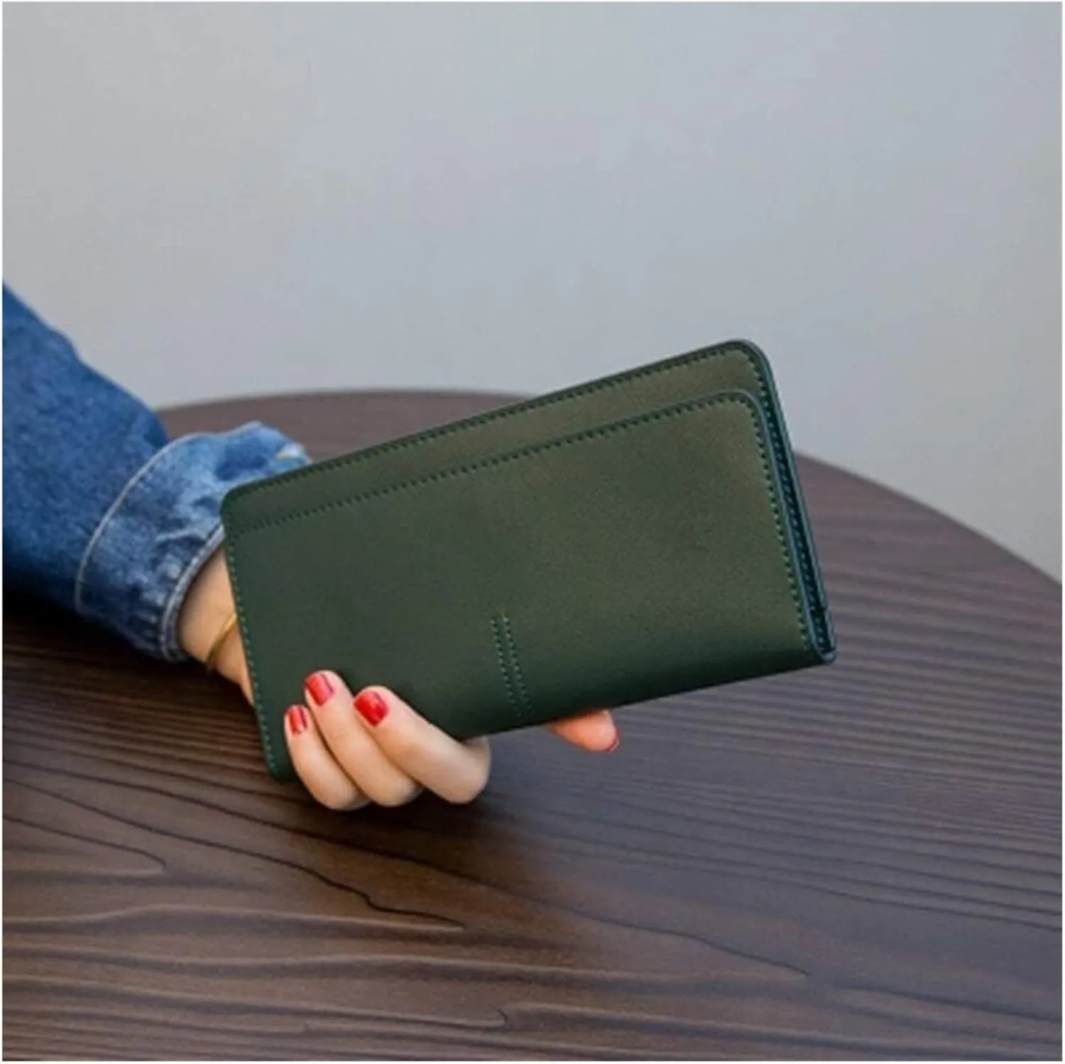 Card Bag,wallet, Card Bag,Ladies Clutch Simple Ultra-Thin Long Clutch Bag Buckle Card Bit Soft Wallet Daily Use Wedding Cocktail Ball Wallets