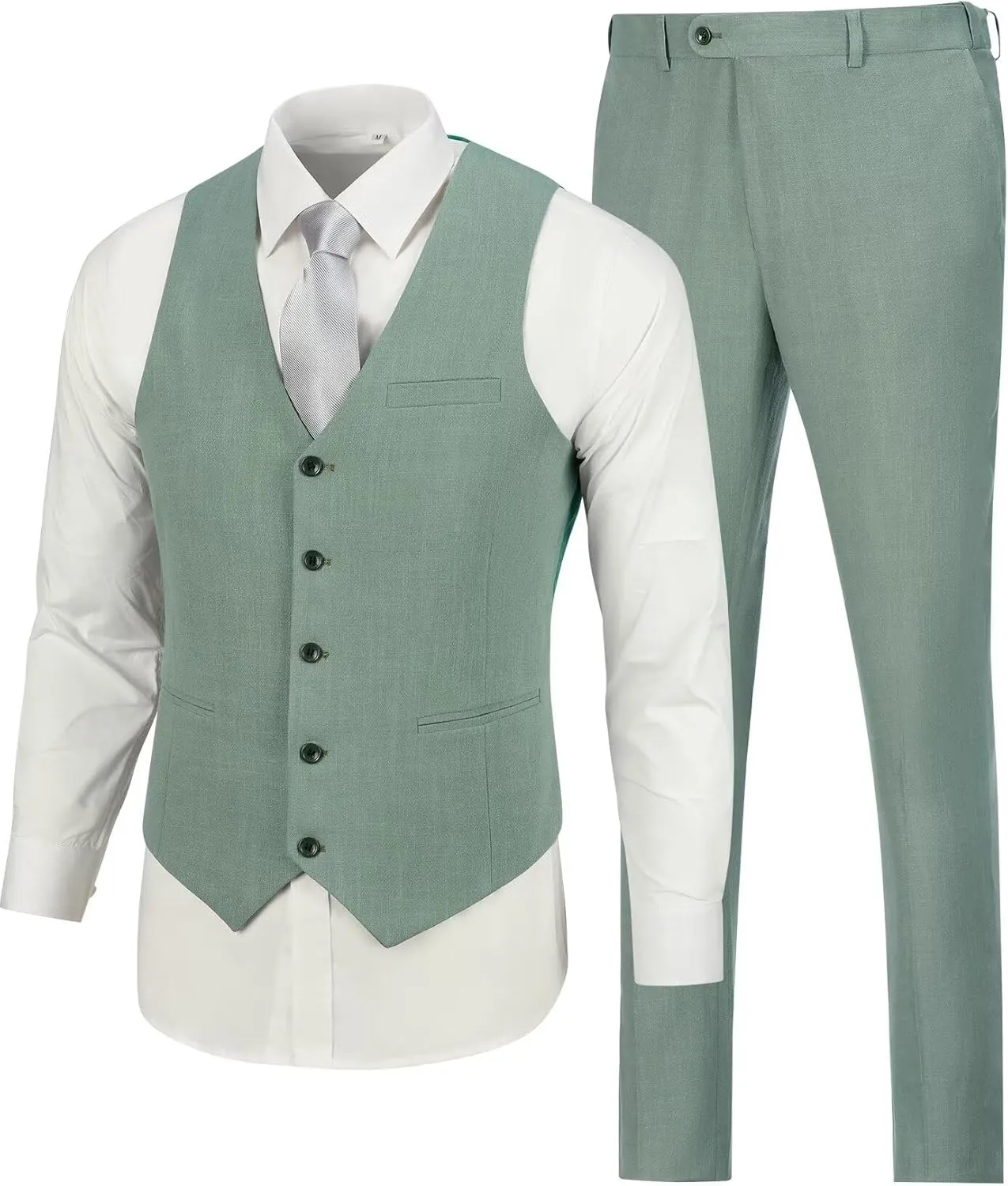 Casual Linen Beige Men's 2 Piece Suits Wedding Suits Slim Fit Groomsmen Tuxedos Prom Waistcoat Summer Linen Vest Pant