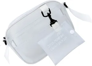 Casual Transparent Frosted Plastic Shoulder Bag for Women Stylish Crossbody Bag with Mini Pendant for Outdoor Shopping and Daily Use