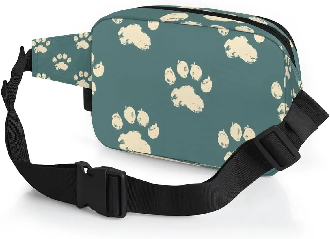 Cat Paw Prints Crossbody Bags for Women Trendy Waterproof Fanny Pack with Adjustable Strap Fanny Pack for Travel Shopping Running and Daily Use