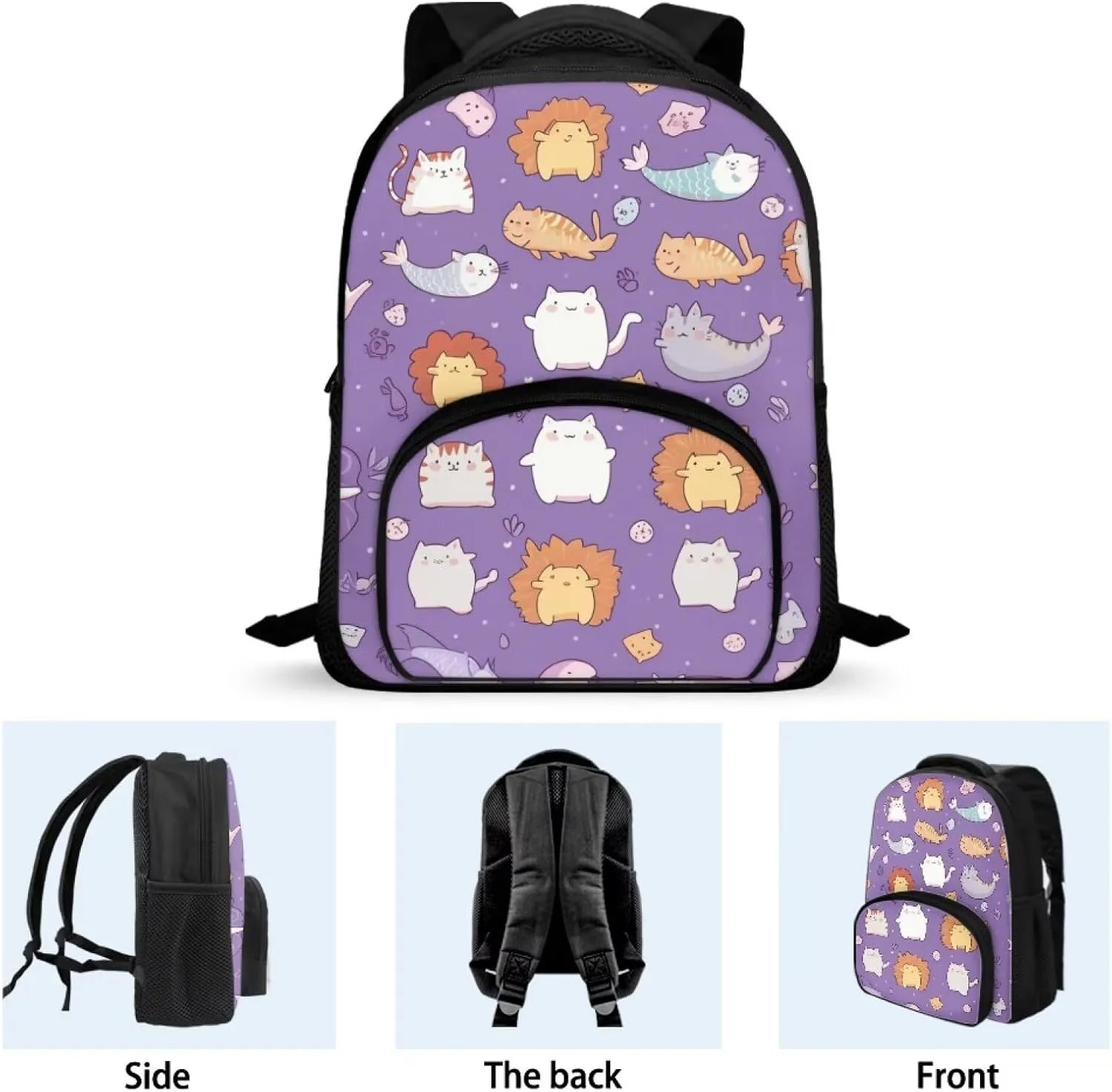 Catoon Animal Backpack for School Girls Lightweight Kids Backpacks for Girls Kindergarten Small Diaper Bag for Daily Use 12 Inch Toddler Bookbag Ages 4-6 Preschool
