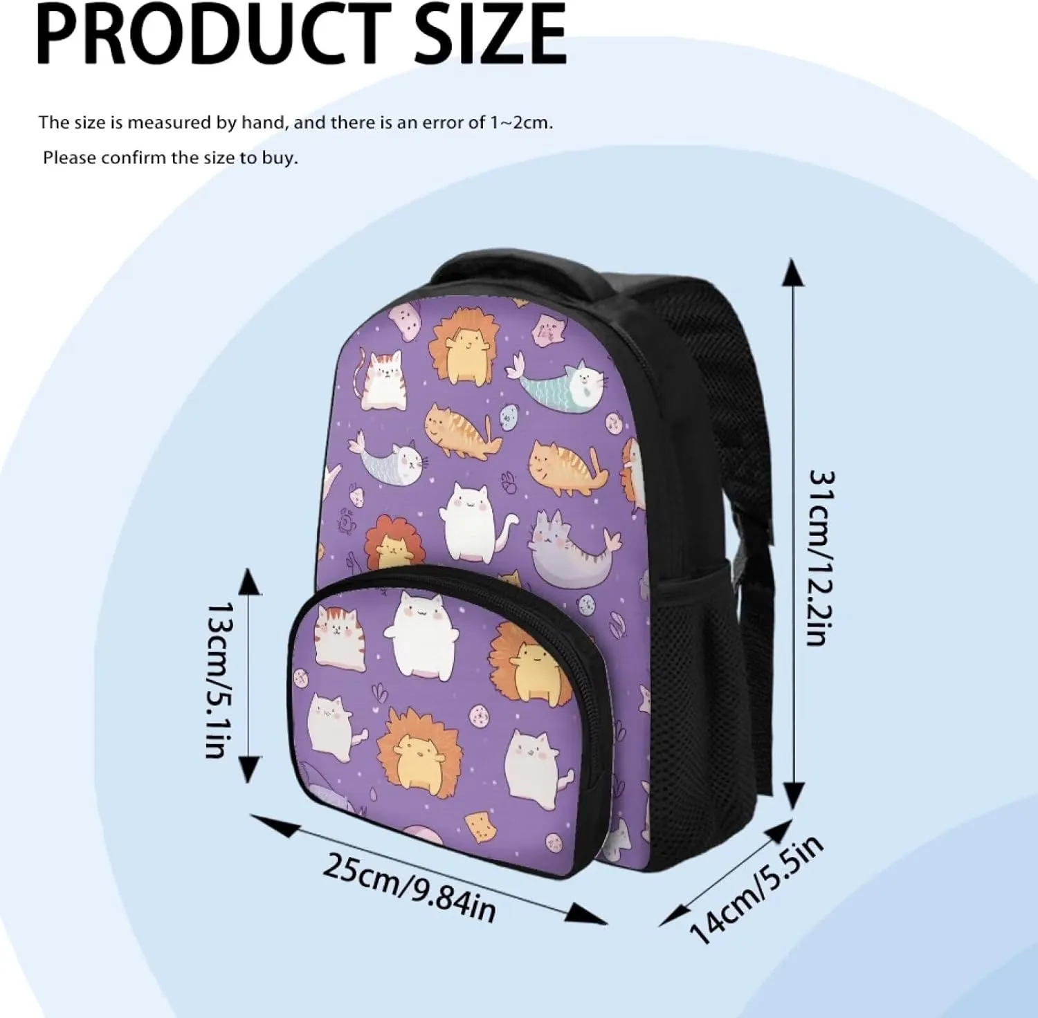 Catoon Animal Backpack for School Girls Lightweight Kids Backpacks for Girls Kindergarten Small Diaper Bag for Daily Use 12 Inch Toddler Bookbag Ages 4-6 Preschool
