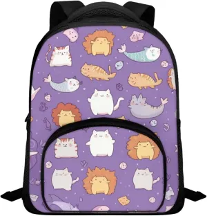 Catoon Animal Backpack for School Girls Lightweight Kids Backpacks for Girls Kindergarten Small Diaper Bag for Daily Use 12 Inch Toddler Bookbag Ages 4-6 Preschool