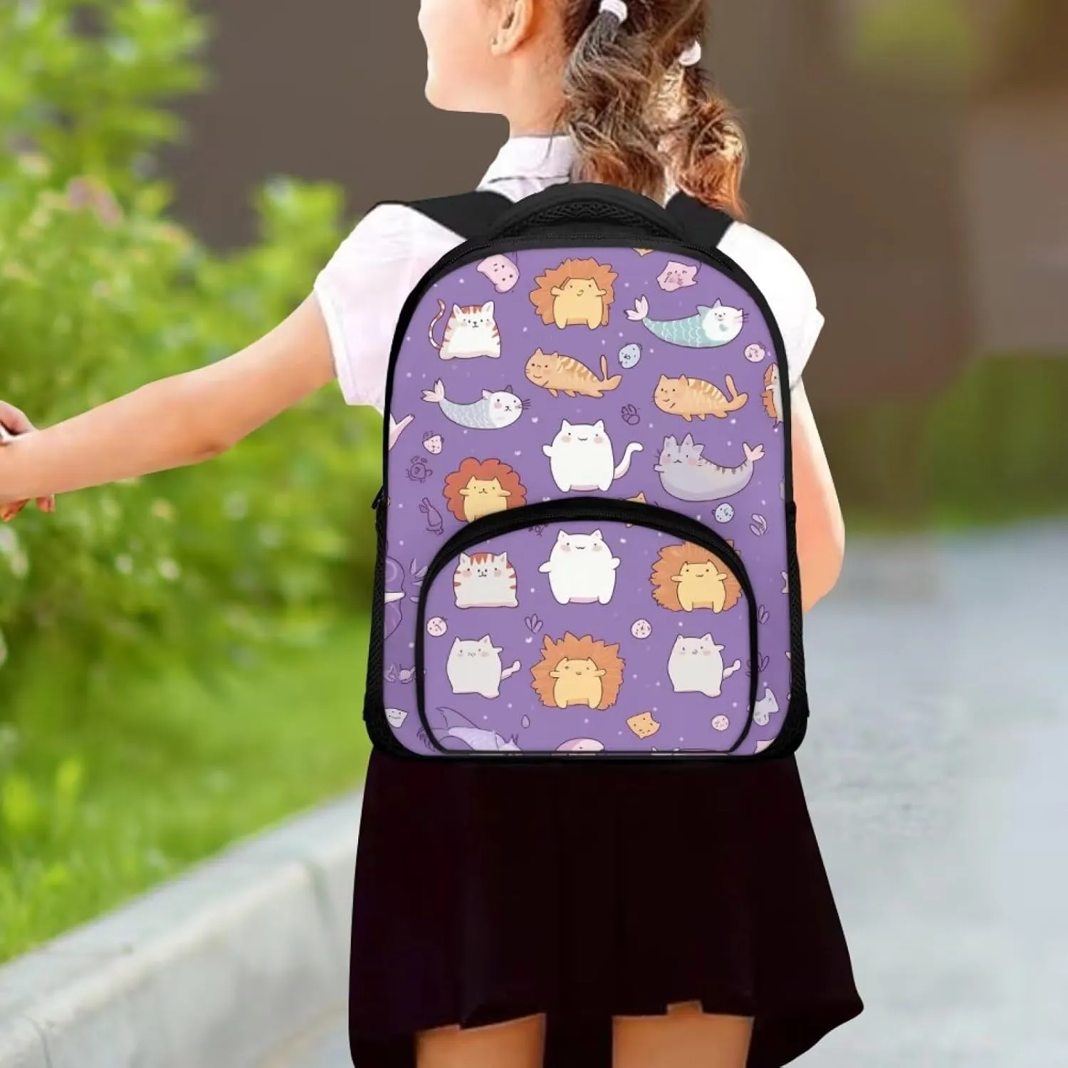Catoon Animal Backpack for School Girls Lightweight Kids Backpacks for Girls Kindergarten Small Diaper Bag for Daily Use 12 Inch Toddler Bookbag Ages 4-6 Preschool