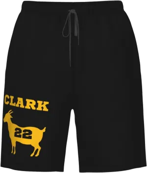 Clark-Basketball Fans Goat 22 Men's Swim Trunks Board Shorts Outdoor Beach Surfing