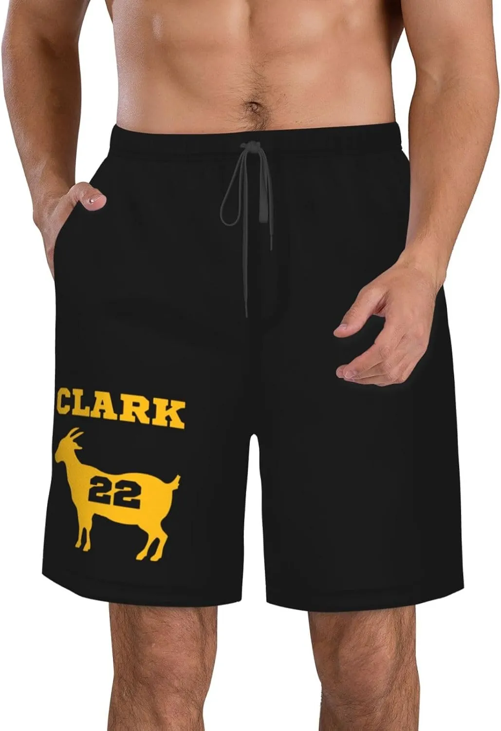 Clark-Basketball Fans Goat 22 Men's Swim Trunks Board Shorts Outdoor Beach Surfing