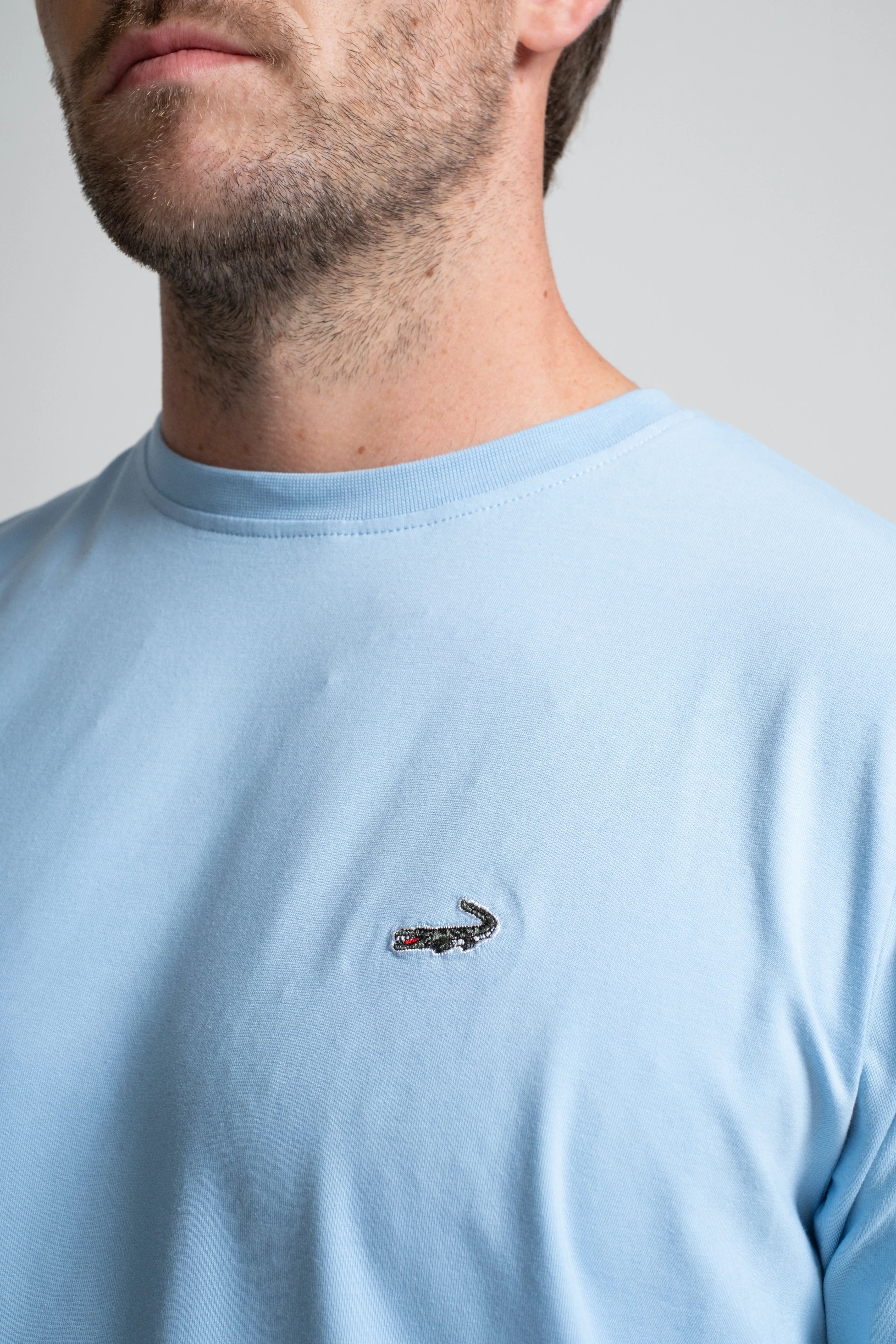 Classic Fit Short sleeves-CasualCrew Neck - Blue Bell