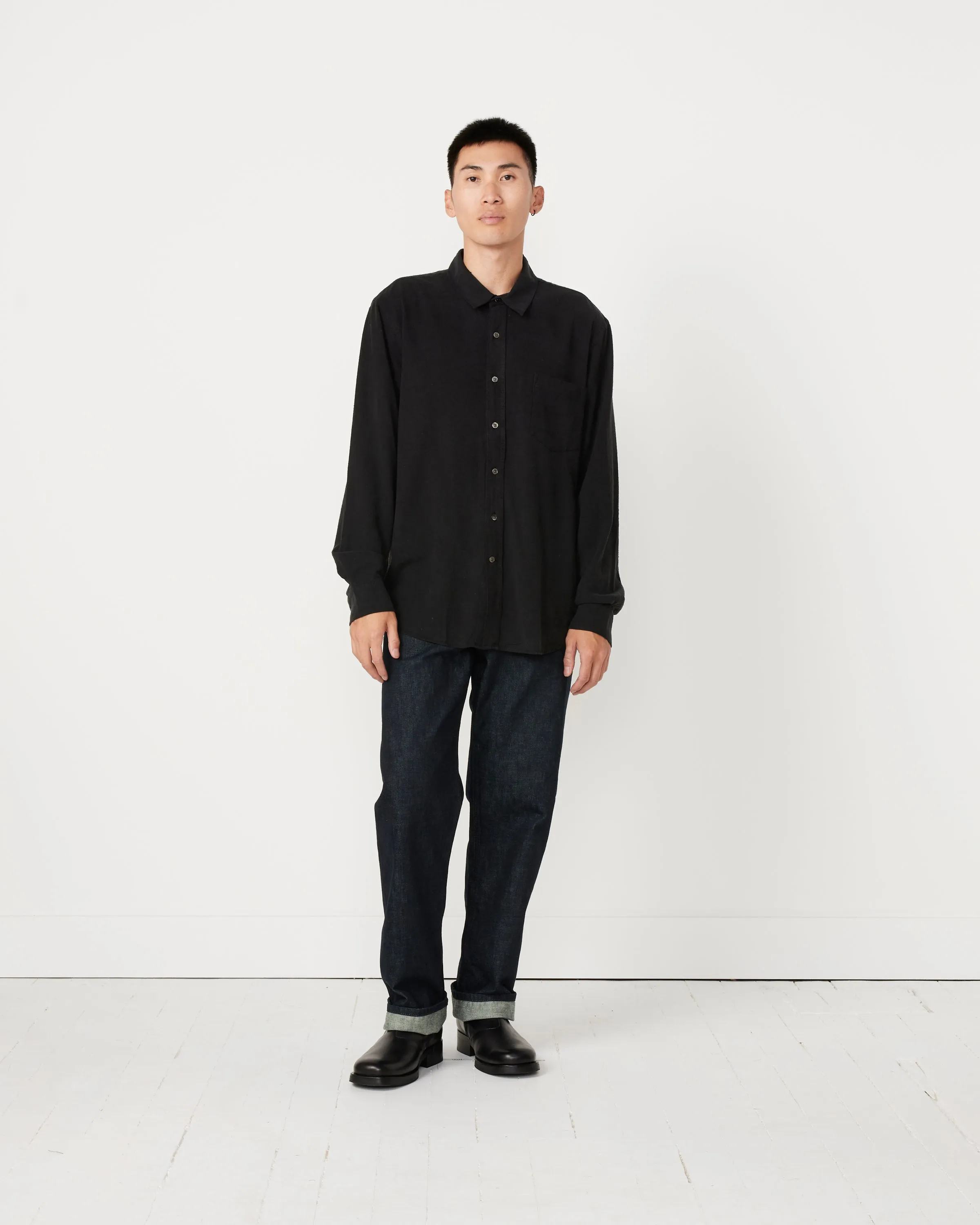 Classic Silk Shirt in Black